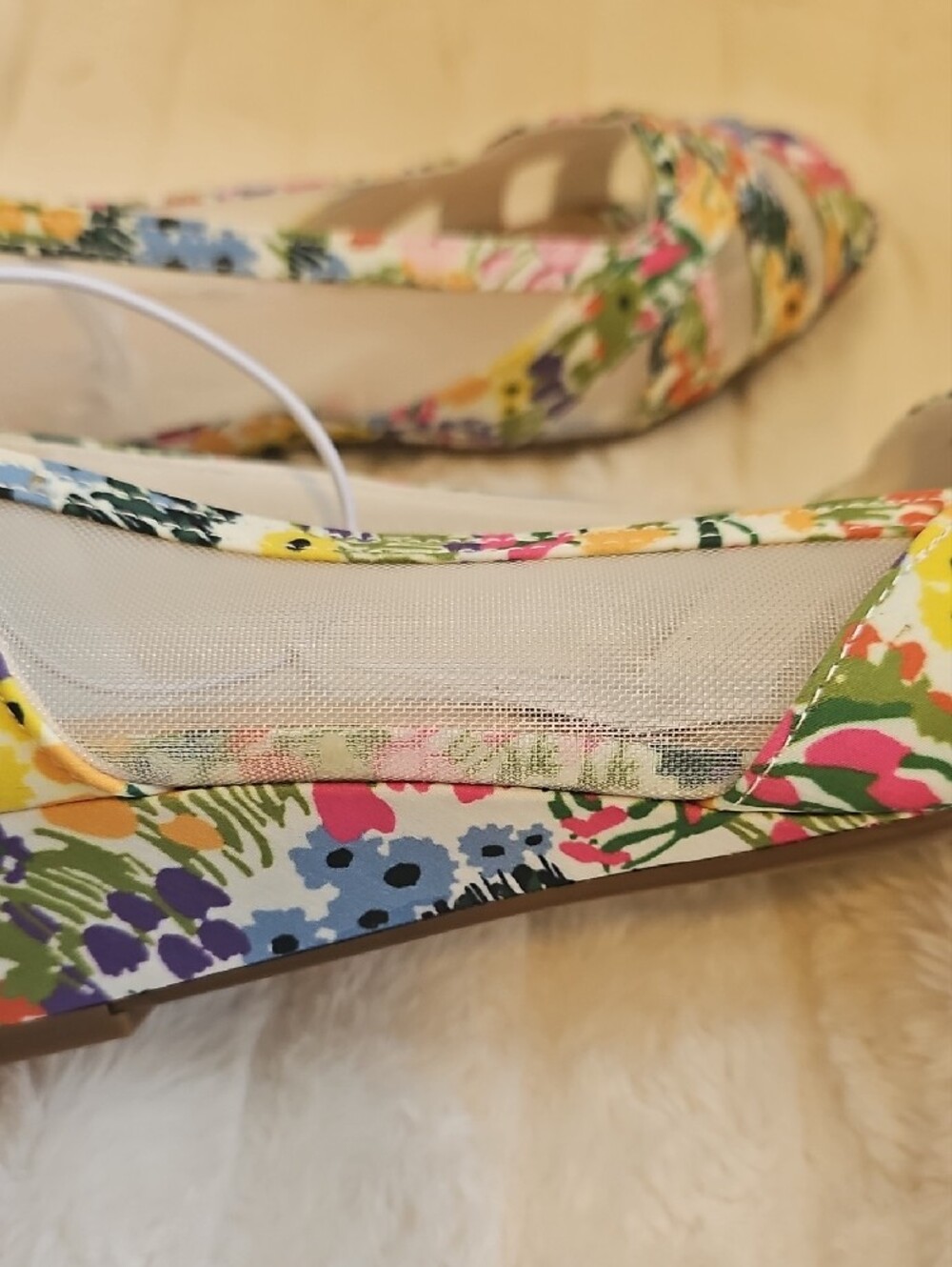 East 5th Multicolor Floral Mesh Flats - Picture 6 of 10